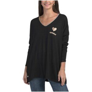 VENTI Made In Italy Amour Long Sleeve V-neck Top